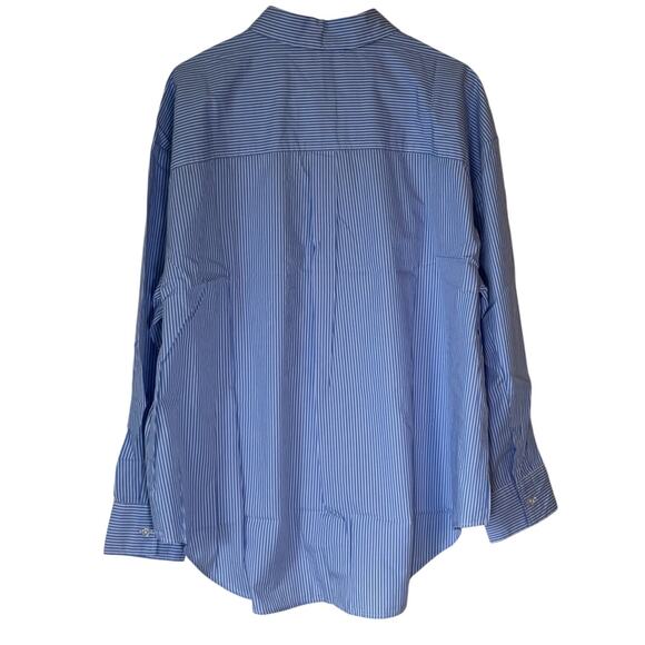 Edited by Remi Bader Oversized Button-Down Blue Pin-Striped Shirt Women's XL NWT - Picture 2 of 6